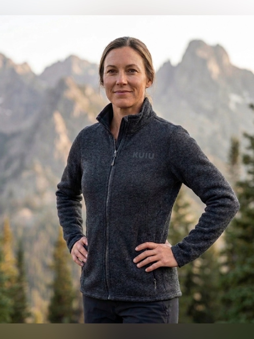 KUIU Base Camp Full Zip Women’s Mid Layer Hiking Sweater Fleece Jacket Large